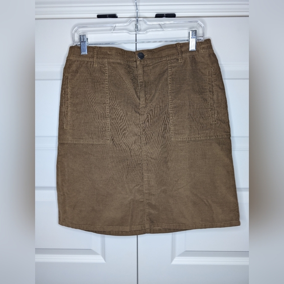 J. Jill Dresses & Skirts - J.Jill Womens Small Brown Skirt Corduroy Texture Front Pockets